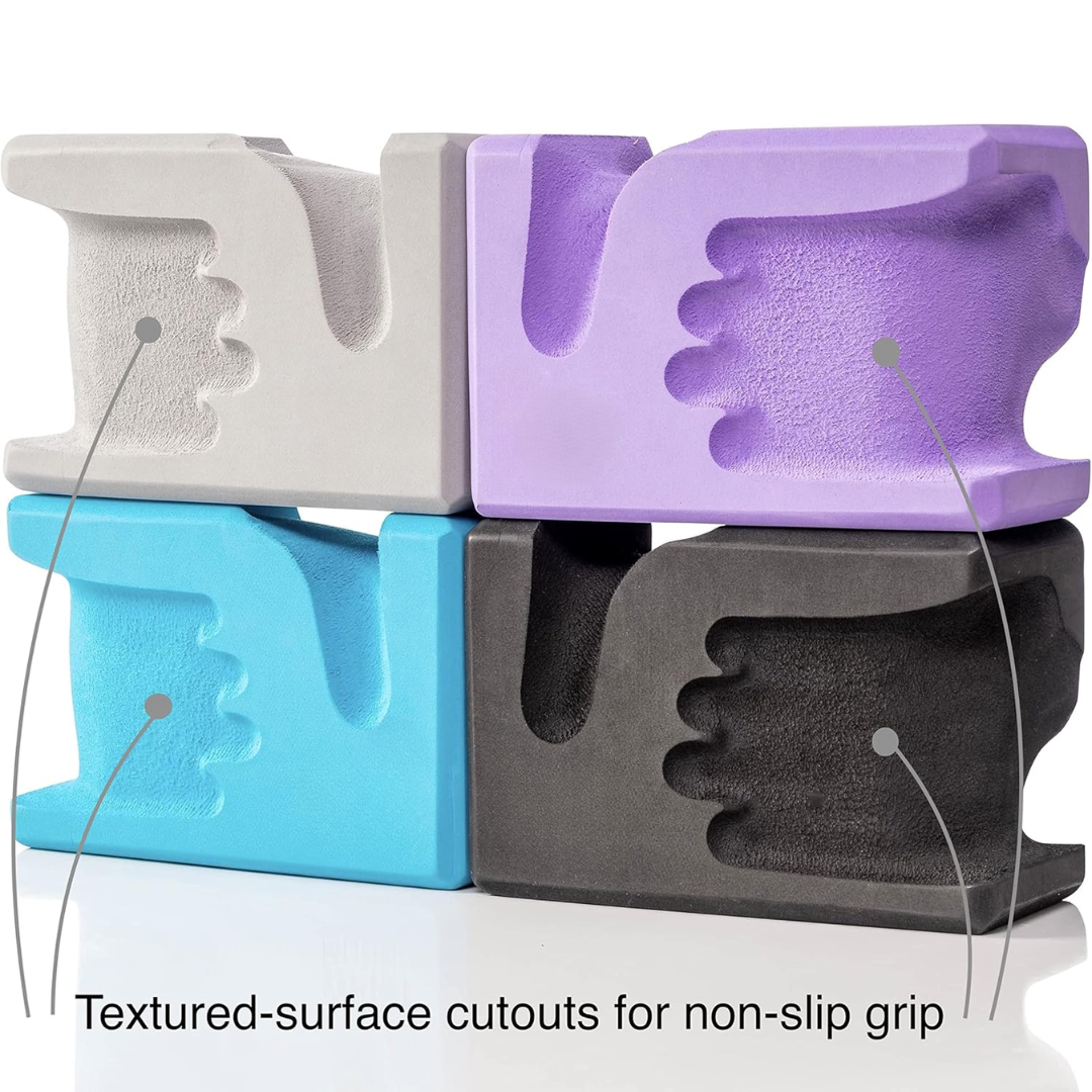 Hand-shaped Yoga Blocks 2-Pack-Black-Nora Luxe