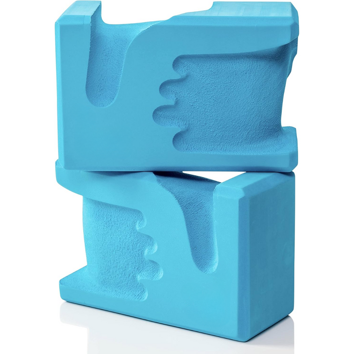 Hand-shaped Yoga Blocks 2-Pack-Blue-green-Nora Luxe