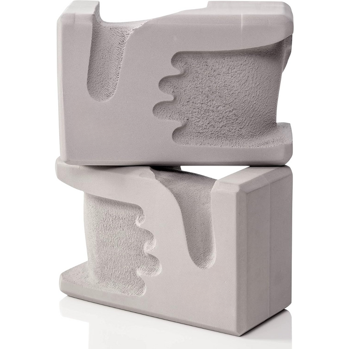 Hand-shaped Yoga Blocks 2-Pack-Gray-Nora Luxe
