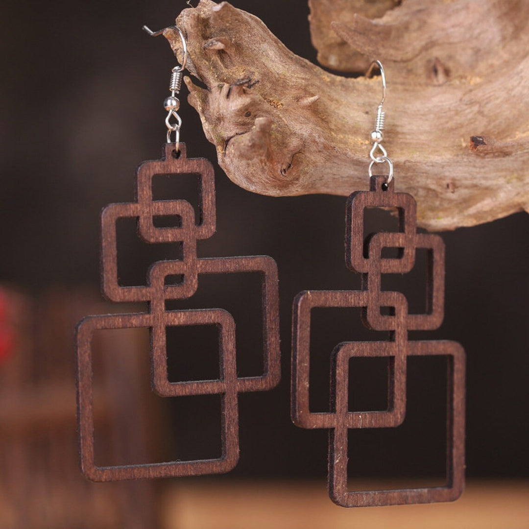 Handcrafted Wooden Drop Earrings | Eco-Friendly Fashion-Nora Luxe