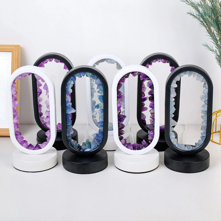 Handmade Amethyst Lamp - Serenith-Amethyst Raw Black-The Livary