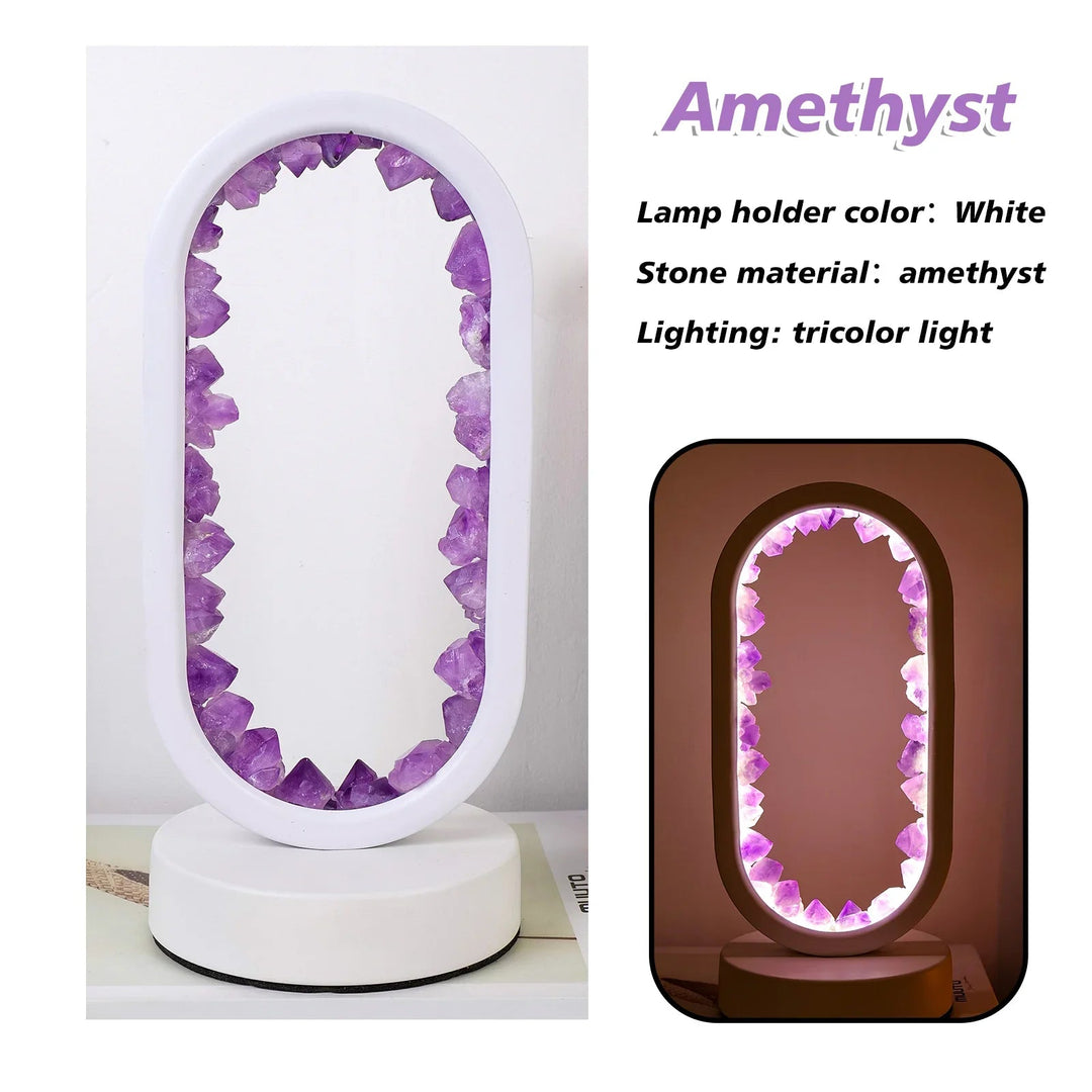 Handmade Amethyst Lamp - Serenith-Amethyst Raw Black-The Livary