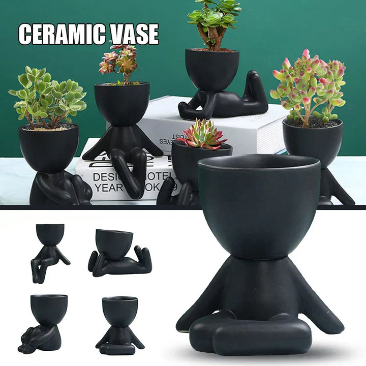 Handmade Ceramic Succulent Planter with Drainage Hole - TerraCotta-01-Nora Luxe