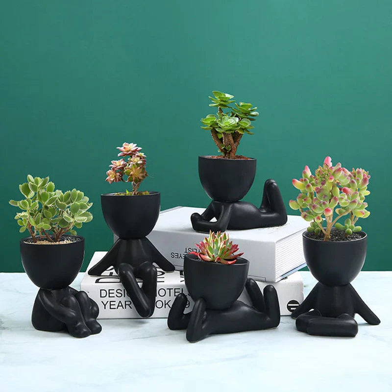 Handmade Ceramic Succulent Planter with Drainage Hole - TerraCotta-01-Nora Luxe