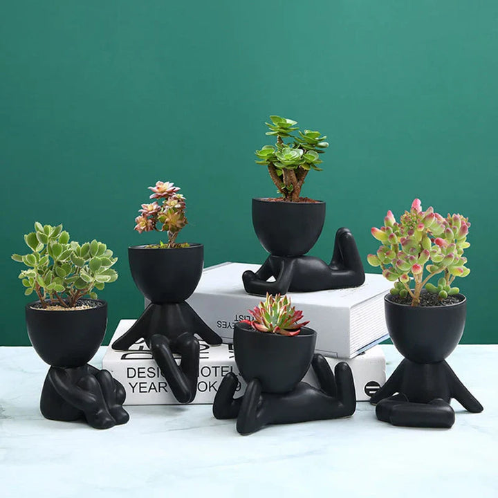 Handmade Ceramic Succulent Planter with Drainage Hole - TerraCotta-01-Nora Luxe