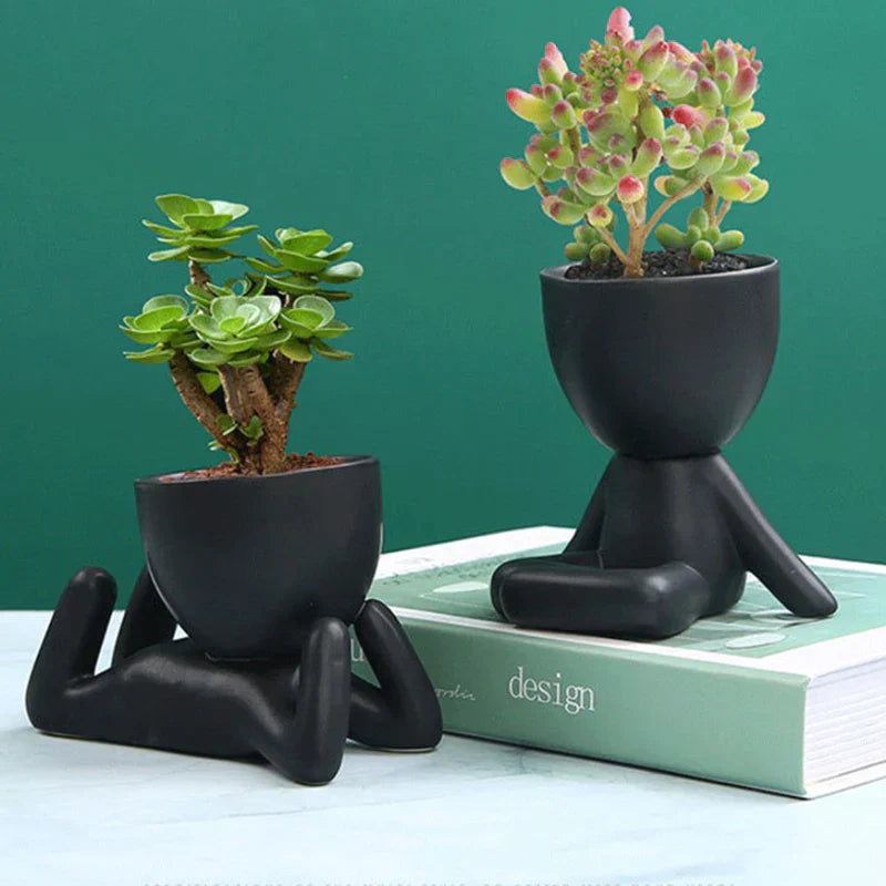 Handmade Ceramic Succulent Planter with Drainage Hole - TerraCotta-01-Nora Luxe