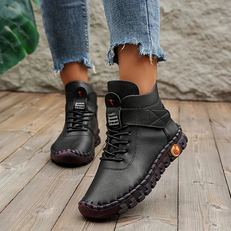 Handmade Comfort Sneaker Boots - Amara-Black-3.0-Nora Luxe