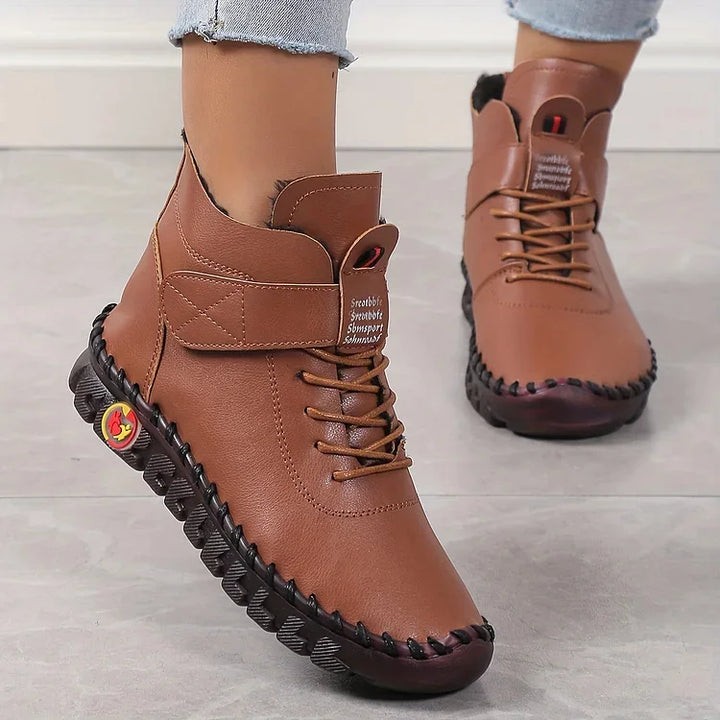 Handmade Comfort Sneaker Boots - Amara-Brown-3.0-Nora Luxe