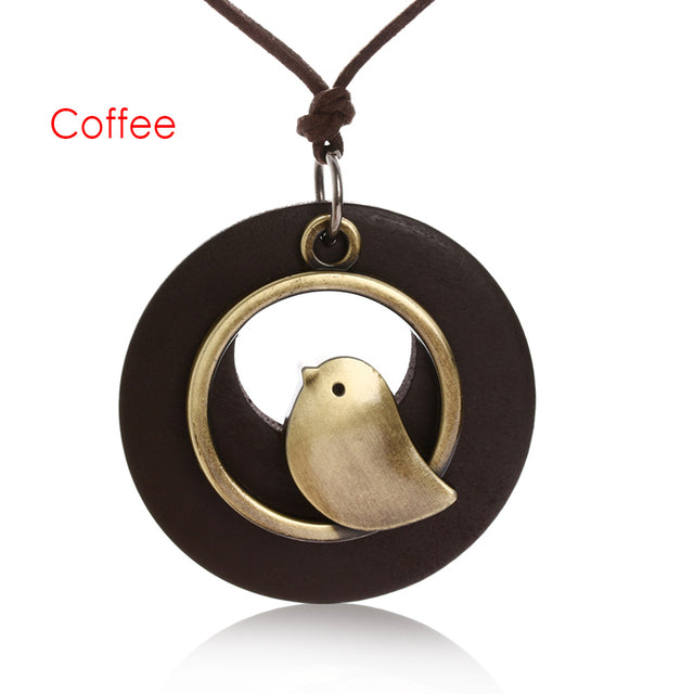Handmade Vintage Leather Arrow Pendant Necklace-Coffee-Nora Luxe