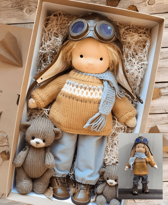 Handmade Waldorf Cuddle Doll - Poppi-B-Nora Luxe