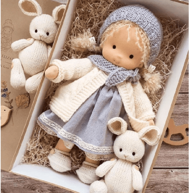 Handmade Waldorf Cuddle Doll - Poppi-E-Nora Luxe