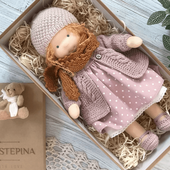 Handmade Waldorf Cuddle Doll - Poppi-F-Nora Luxe