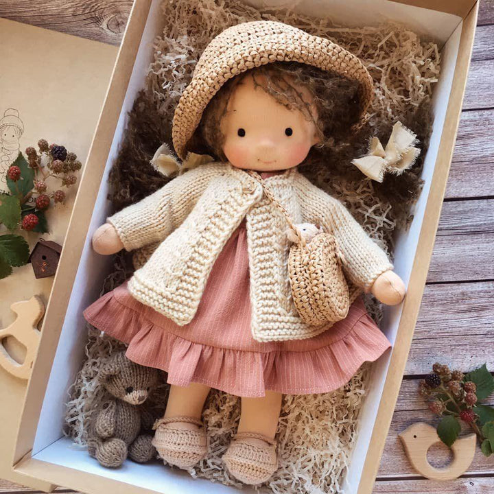Handmade Waldorf Cuddle Doll - Poppi-J-Nora Luxe