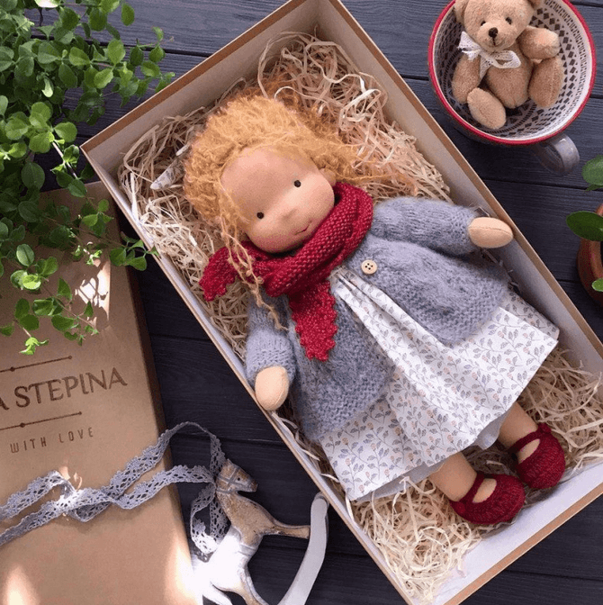 Handmade Waldorf Cuddle Doll - Poppi-K-Nora Luxe