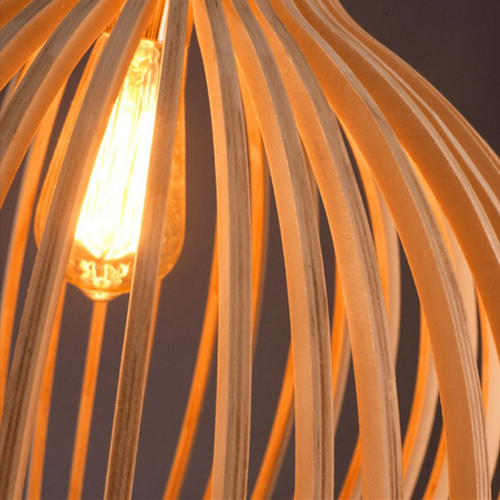 Handmade Wooden Pendant Lamp - RustikAura-Classic wood-9.06 inches-Nora Luxe