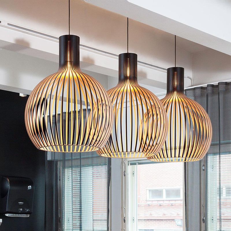 Handmade Wooden Pendant Lamp - RustikAura-Classic wood-9.06 inches-Nora Luxe