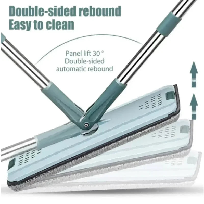 Handsfree Flat Press Mop with Bucket - FlexiMop-3 cloths-Nora Luxe