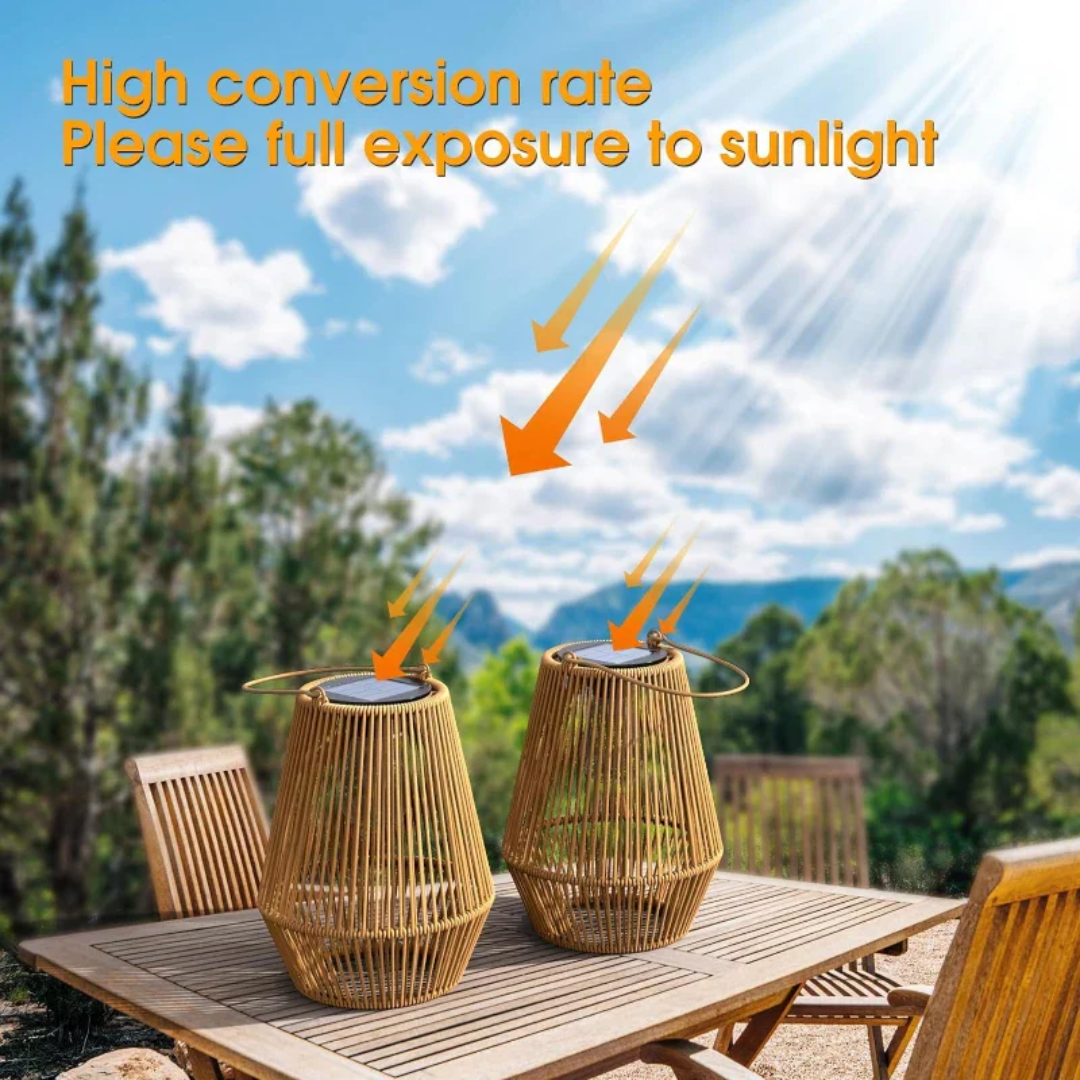 Handwoven Waterproof Solar Garden Lamp - SunWeave-Nora Luxe