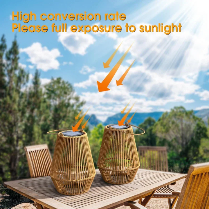 Handwoven Waterproof Solar Garden Lamp - SunWeave-Nora Luxe