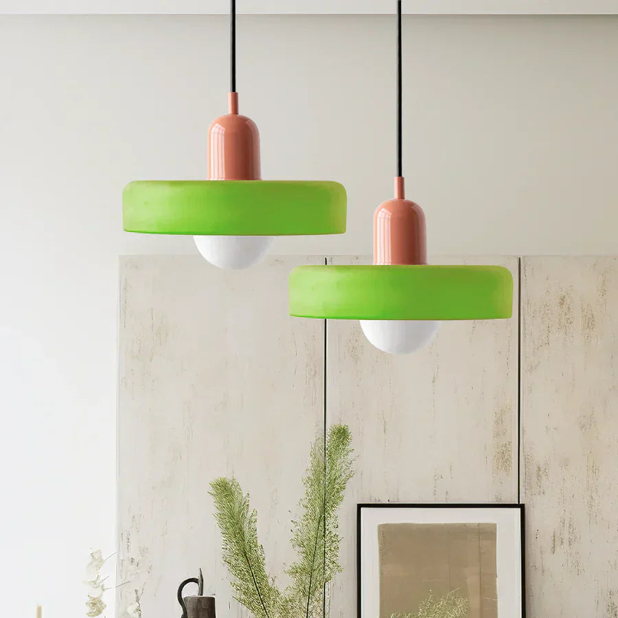 Hanging Ceiling Lamp - NordicLuxe-Green-Pink-9.84" x 7.09"-Nora Luxe