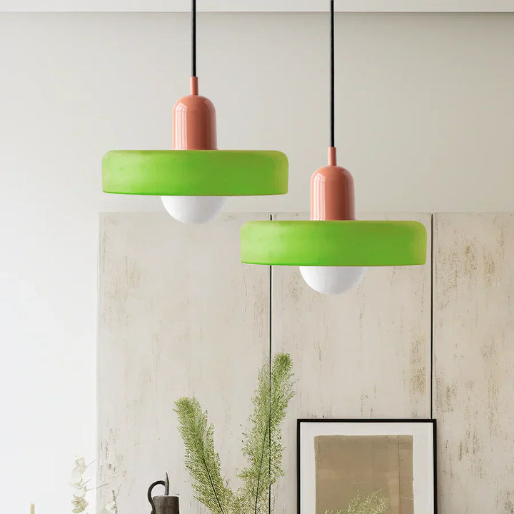Hanging Ceiling Lamp - NordicLuxe-Green-Pink-9.84" x 7.09"-Nora Luxe