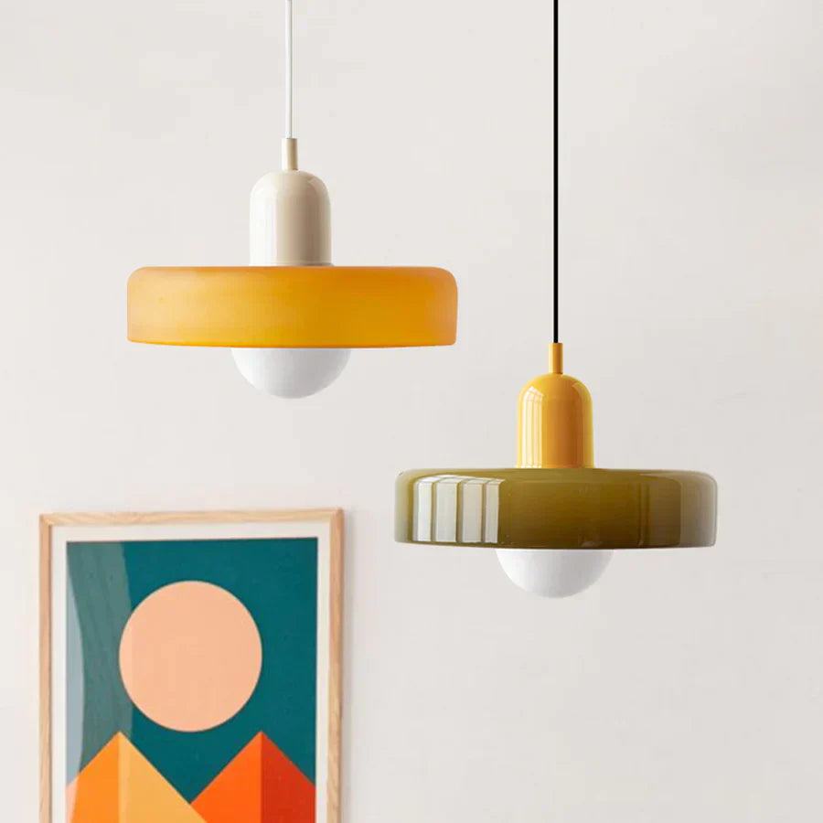 Hanging Ceiling Lamp - NordicLuxe-White-Red-9.84" x 7.09"-Nora Luxe