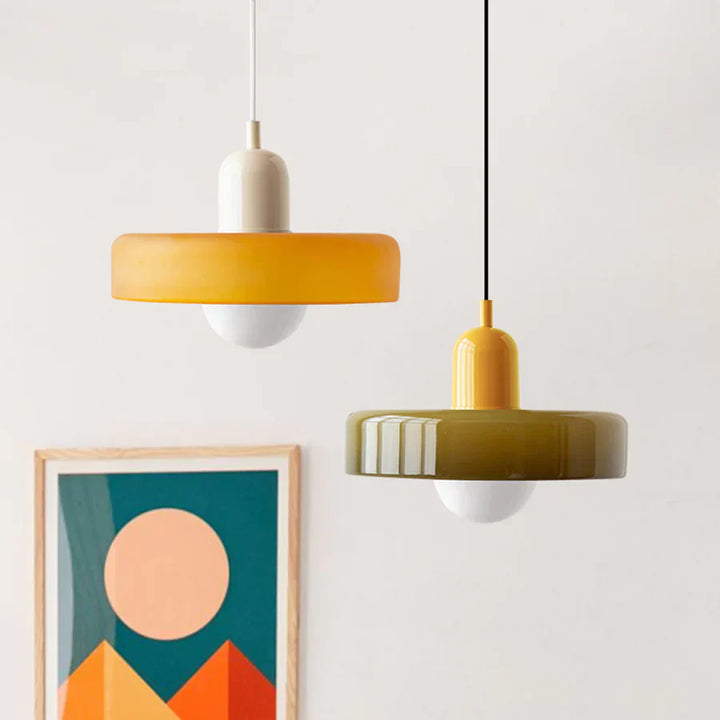 Hanging Ceiling Lamp - NordicLuxe-White-Red-9.84" x 7.09"-Nora Luxe