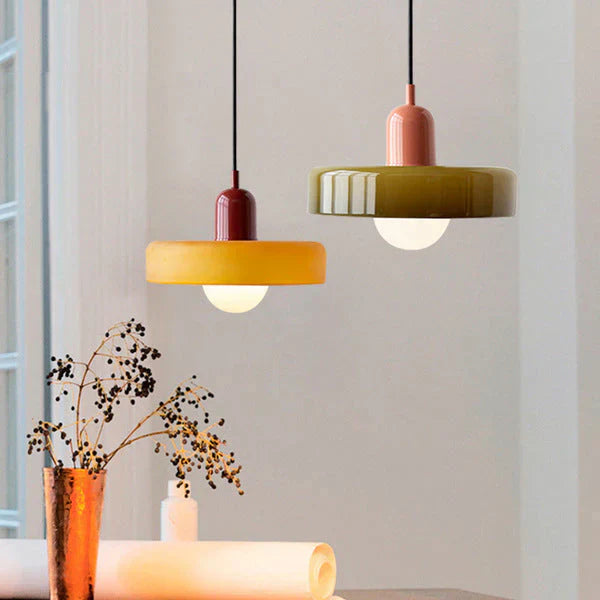 Hanging Ceiling Lamp - NordicLuxe-White-Red-9.84" x 7.09"-Nora Luxe