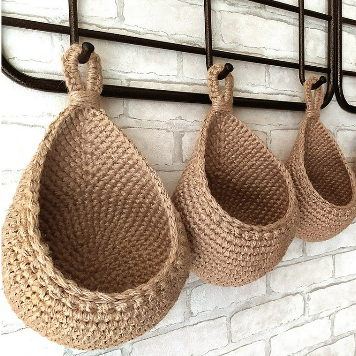 Hanging Cotton Yarn Wall Baskets – Nara-Complete Set-The Livary