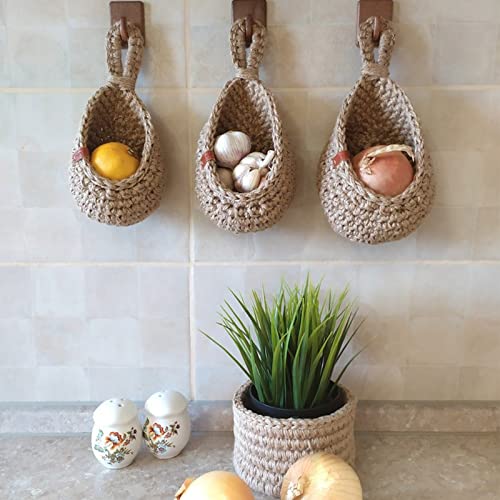 Hanging Cotton Yarn Wall Baskets – Nara-S: 18X17cm-The Livary