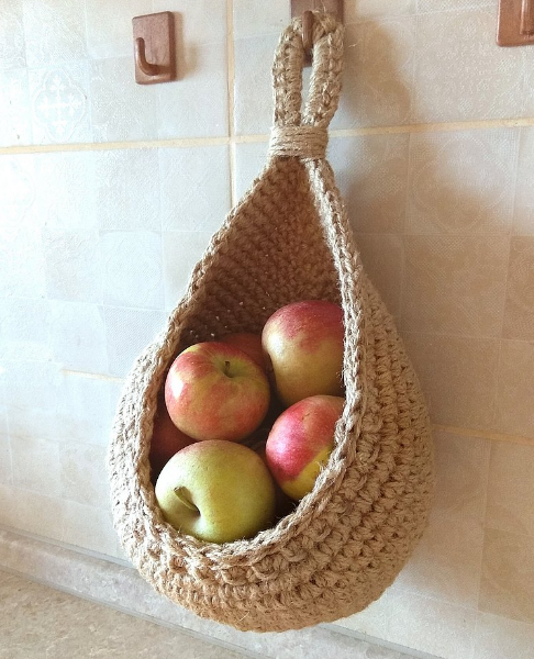 Hanging Cotton Yarn Wall Baskets – Nara-S: 18X17cm-The Livary