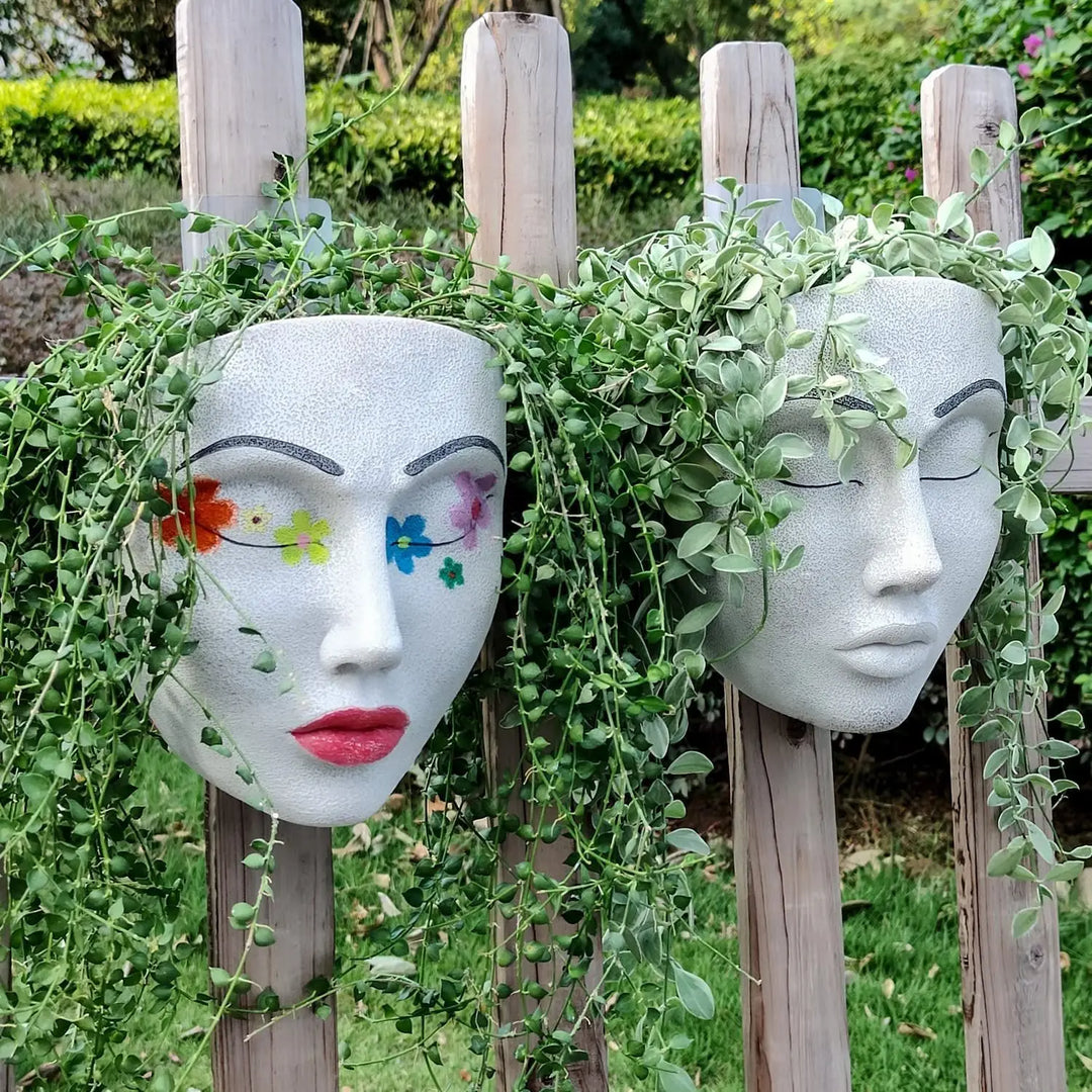 Hanging Pot with Harsh Human Face - FaceVibe-A-Nora Luxe