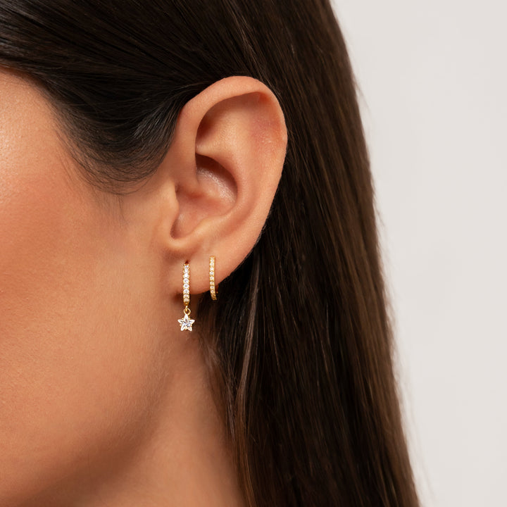 Hanging Star Earrings - Lyra-Gold-Nora Luxe