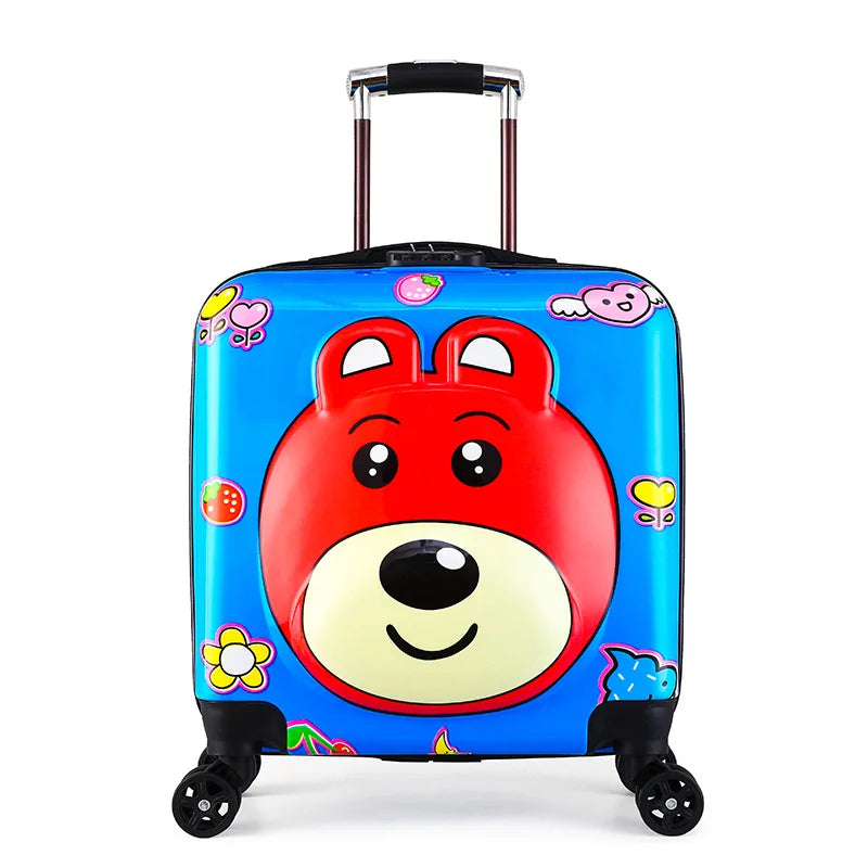 Hard-shell children's suitcase – Seoul-Blue Bear-Nora Luxe