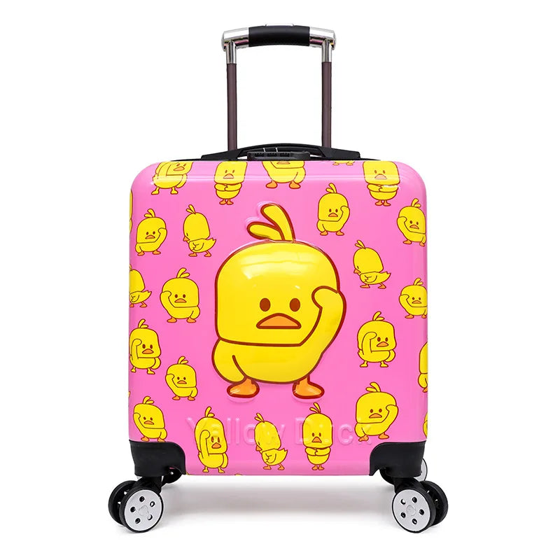 Hard-shell children's suitcase – Seoul-Pink Duck-Nora Luxe
