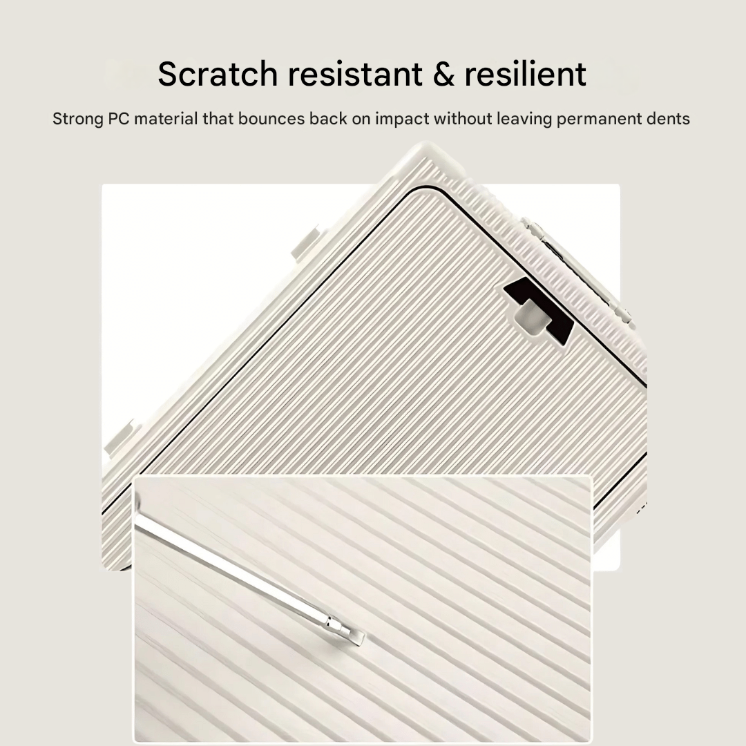 Hard-shell hand luggage suitcase – Manhattan Pro-Silver-Nora Luxe