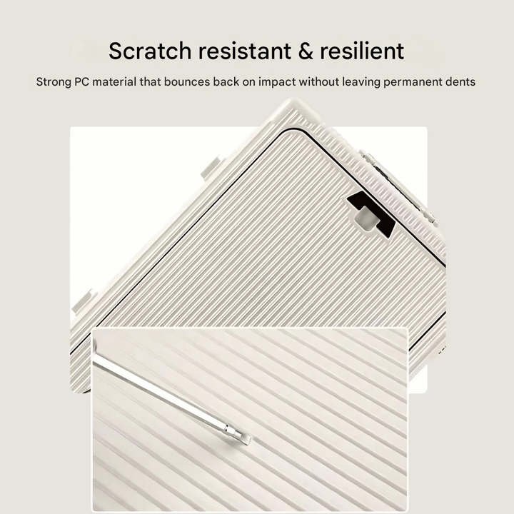 Hard-shell hand luggage suitcase – Manhattan Pro-Silver-Nora Luxe