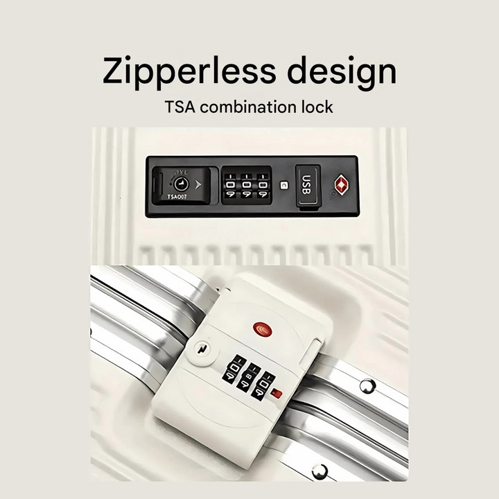 Hard-shell hand luggage suitcase – Manhattan Pro-Silver-Nora Luxe