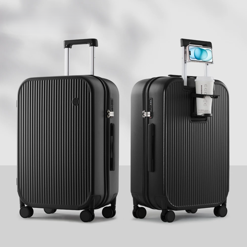 Hard-shell suitcase – Lyon-Black-S (42 L)-Nora Luxe