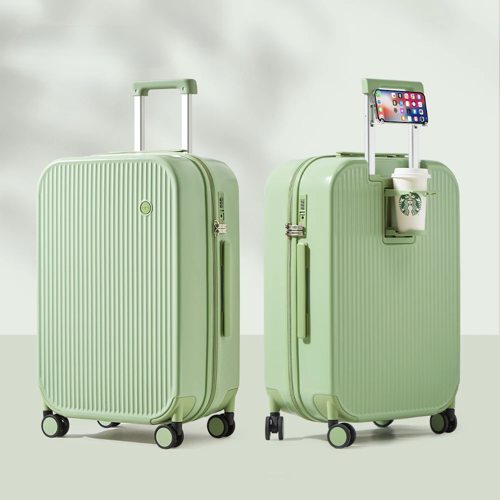 Hard-shell suitcase – Lyon-Light green-S (42 L)-Nora Luxe