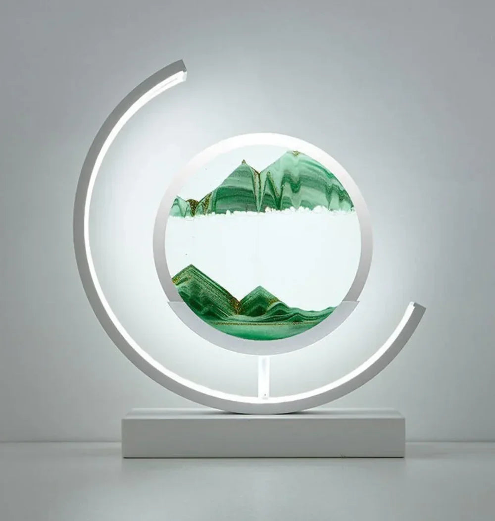 Harmony Sand Landscape Lamp - Serenova-White/Green-Nora Luxe