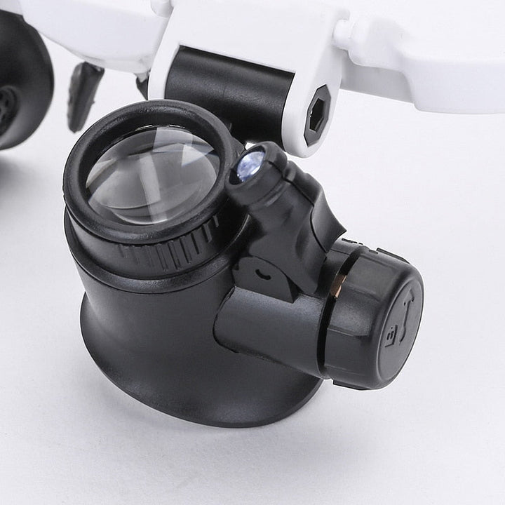 HD Magnifying Glass with LED Lighting and Interchangeable Lenses - Optiview-The Livary
