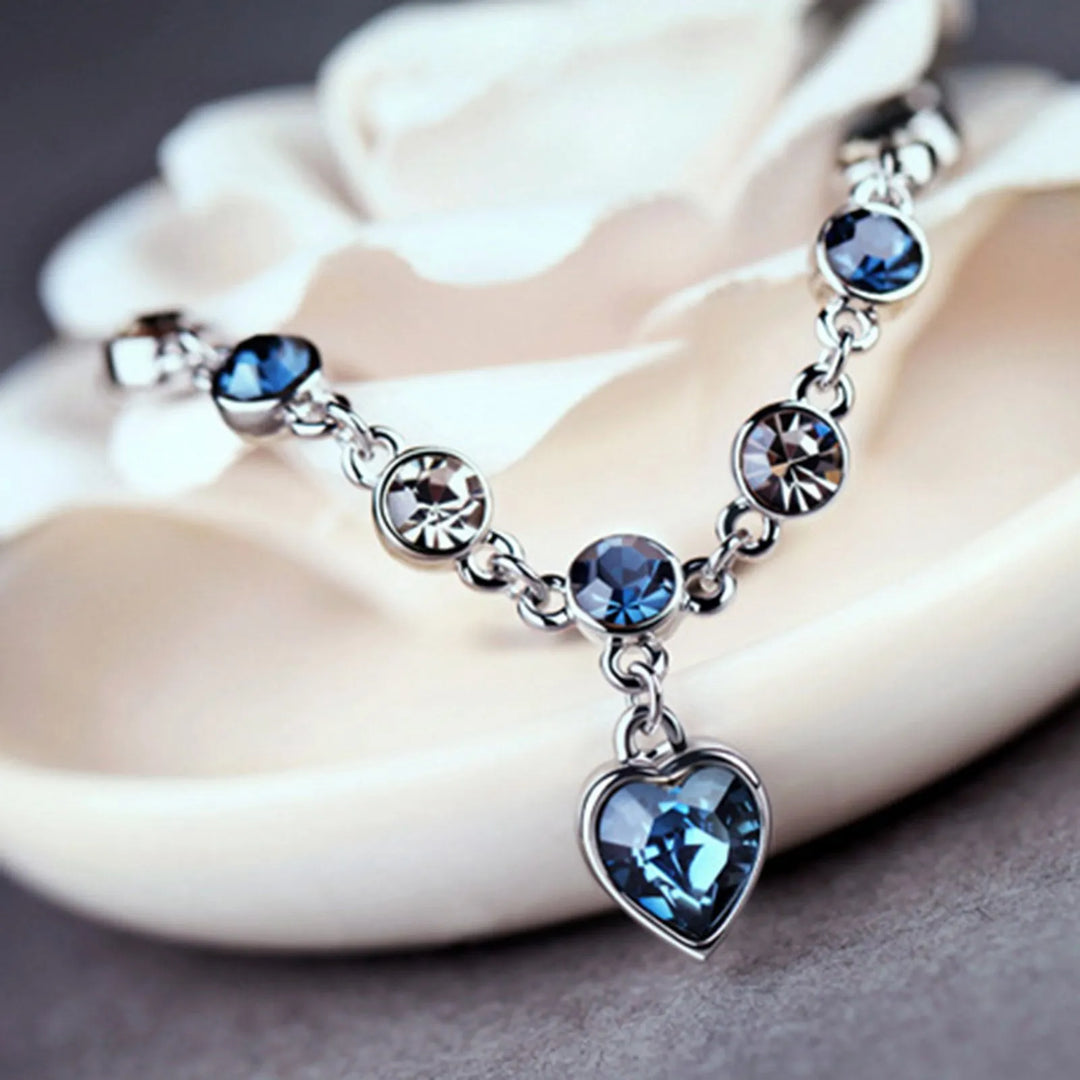 Heart of the Ocean Crystal Bracelet-Nora Luxe