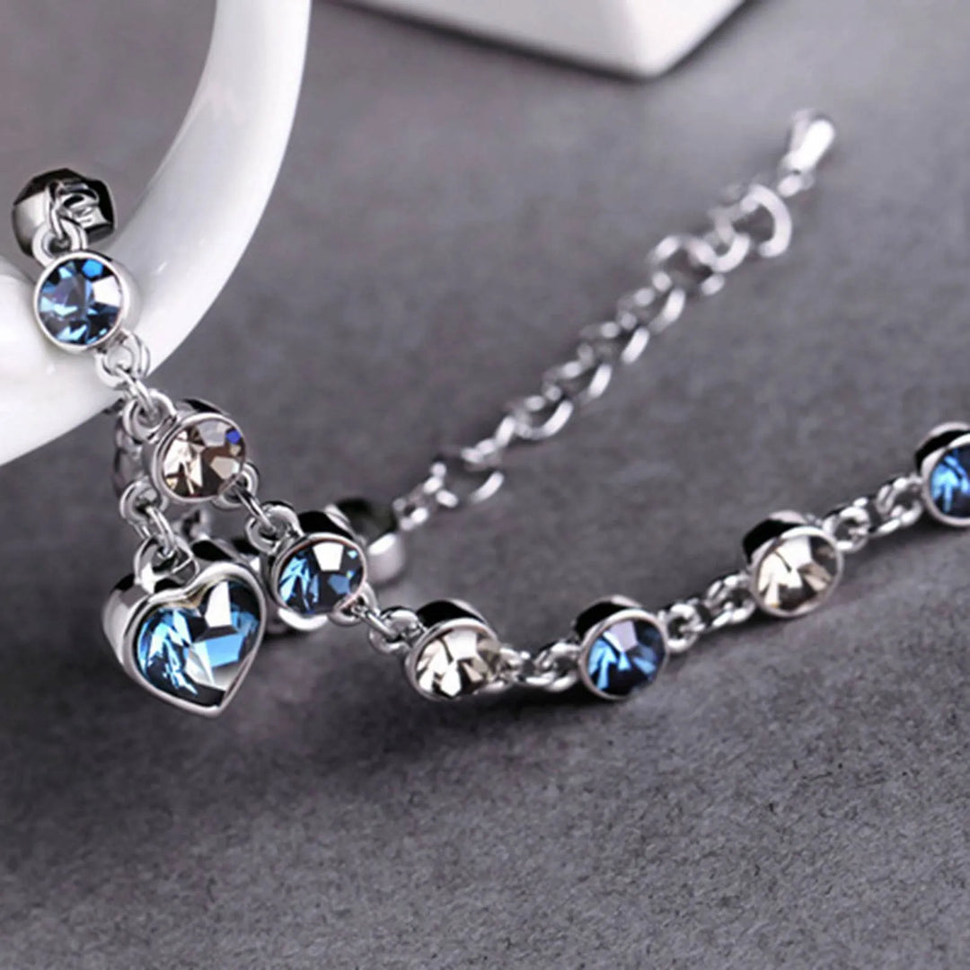 Heart of the Ocean Crystal Bracelet-Nora Luxe