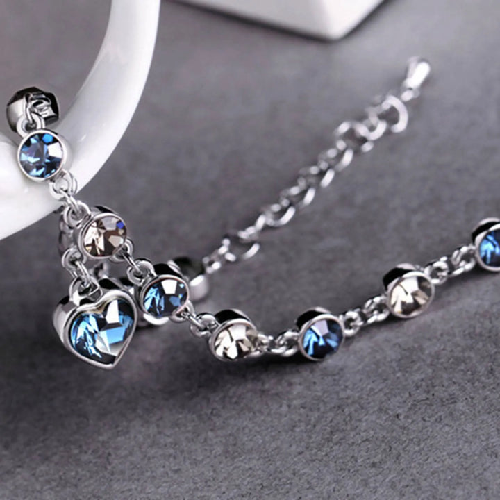 Heart of the Ocean Crystal Bracelet-Nora Luxe