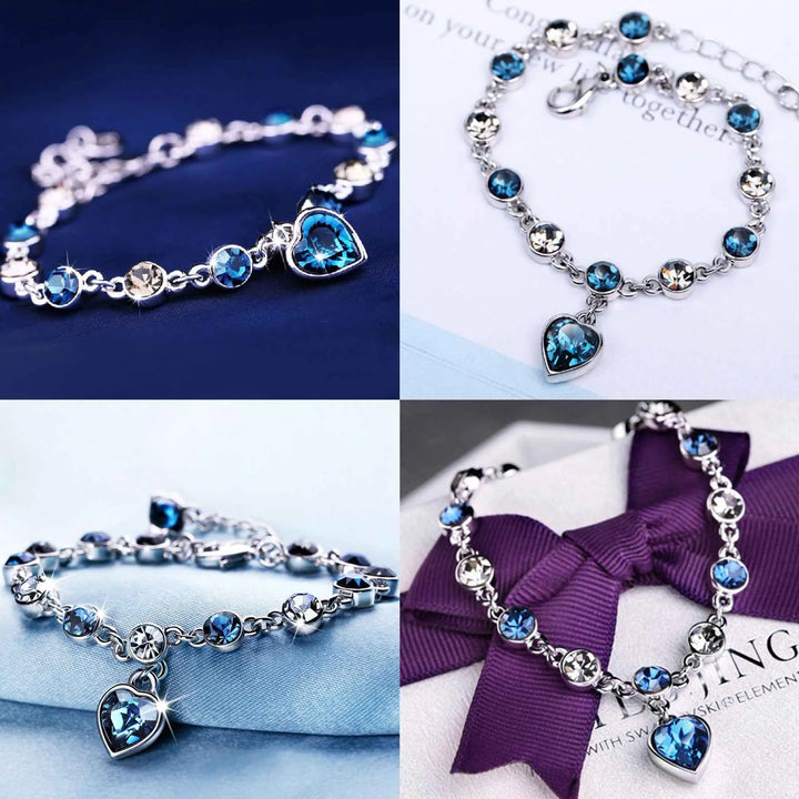 Heart of the Ocean Crystal Bracelet-Nora Luxe