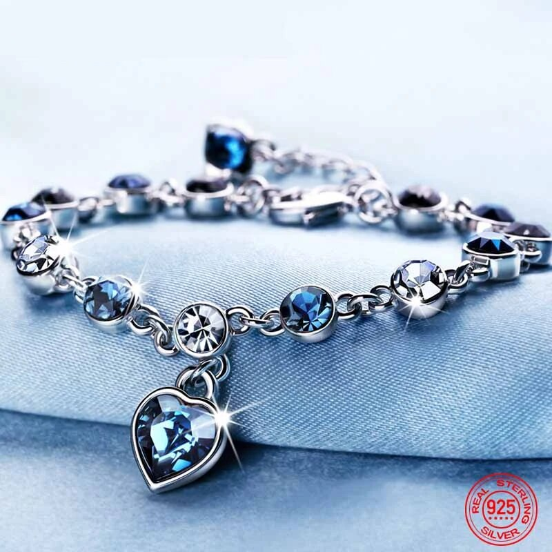 Heart of the Ocean Crystal Bracelet-Nora Luxe