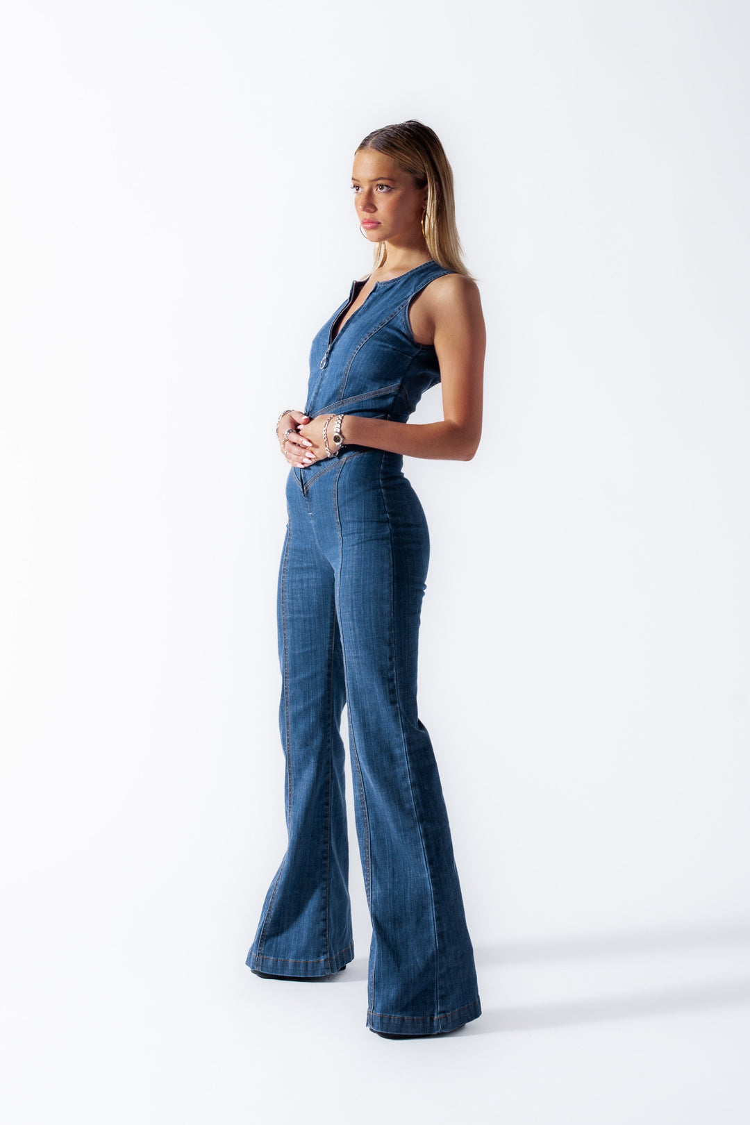 Heart-shaped backless denim jumpsuit for women - Sakura-Blue-XS-Nora Luxe