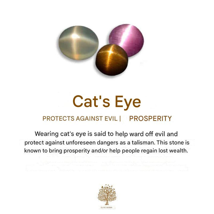 Heart-Shaped Cat's Eye Stone Rosary Necklace - Elara-Pink Cat's Eye Stone #heart-Nora Luxe