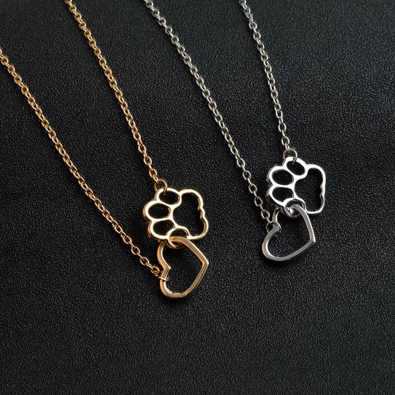 Heartwarming Necklace for Animal Lovers - PawHeart-Gold-Nora Luxe